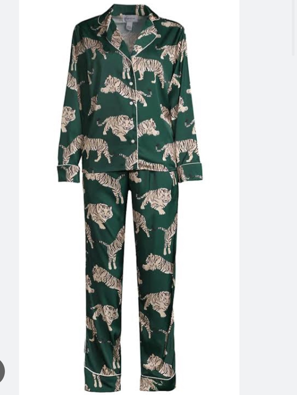 Green Tiger-Print Pajama Set